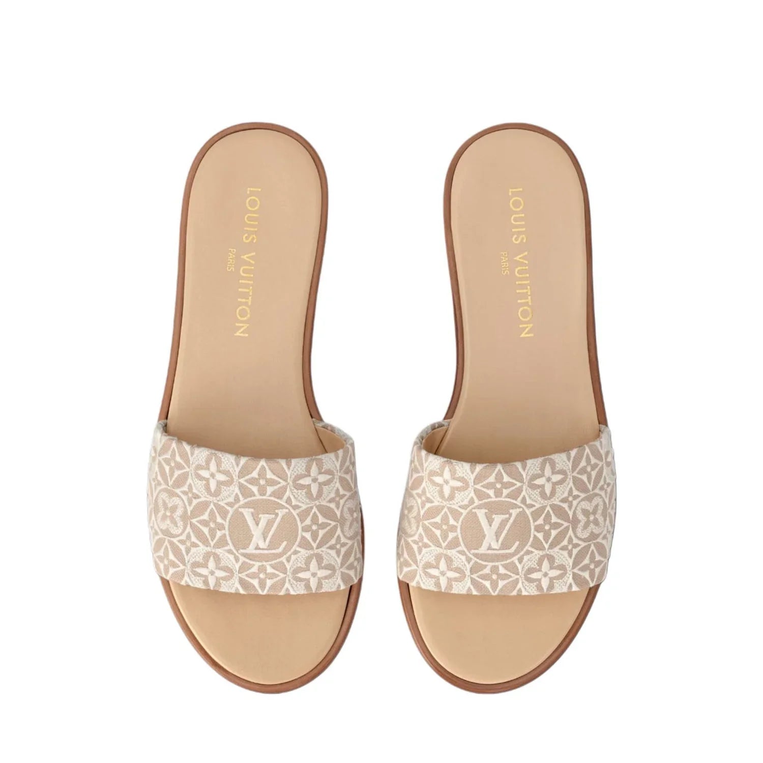 LV EMBROIDERY FLAT SLIPPERS