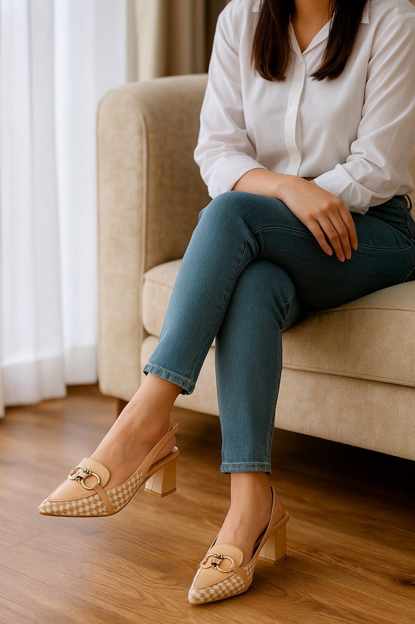 ZARA CHECK HEEL