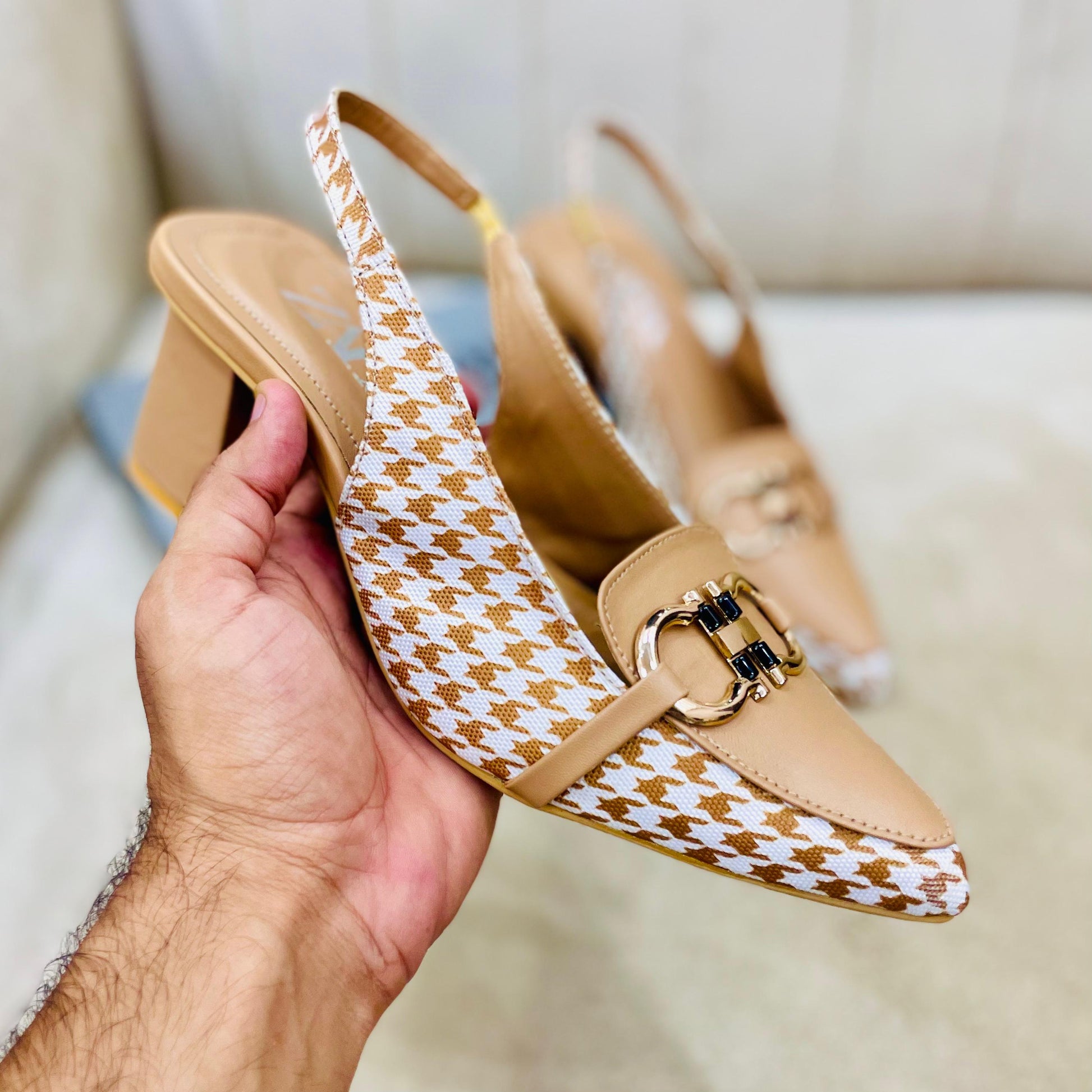 ZARA CHECK HEEL