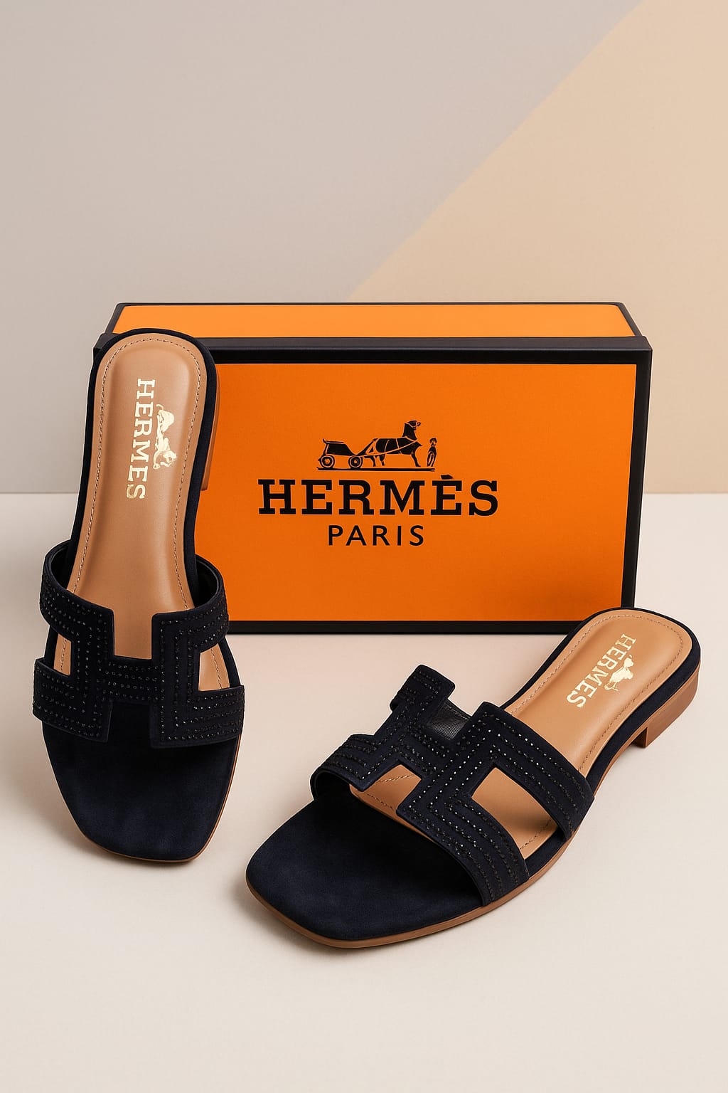 H-e-r-m-e-s stone Slipper